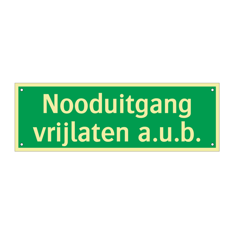 Nooduitgang vrijlaten a.u.b.