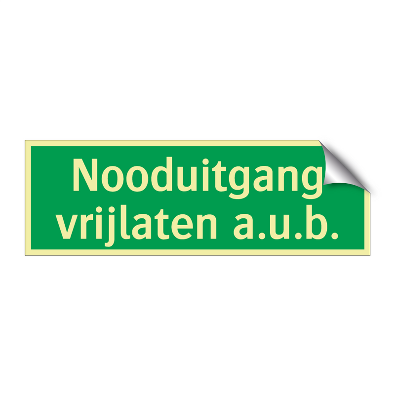 Nooduitgang vrijlaten a.u.b.