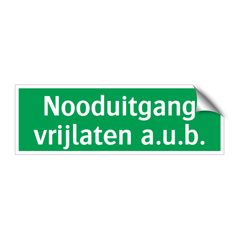 Nooduitgang vrijlaten a.u.b.