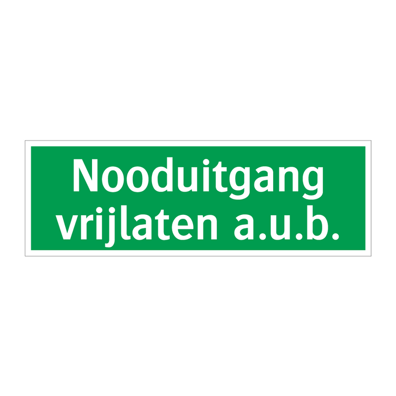 Nooduitgang vrijlaten a.u.b.