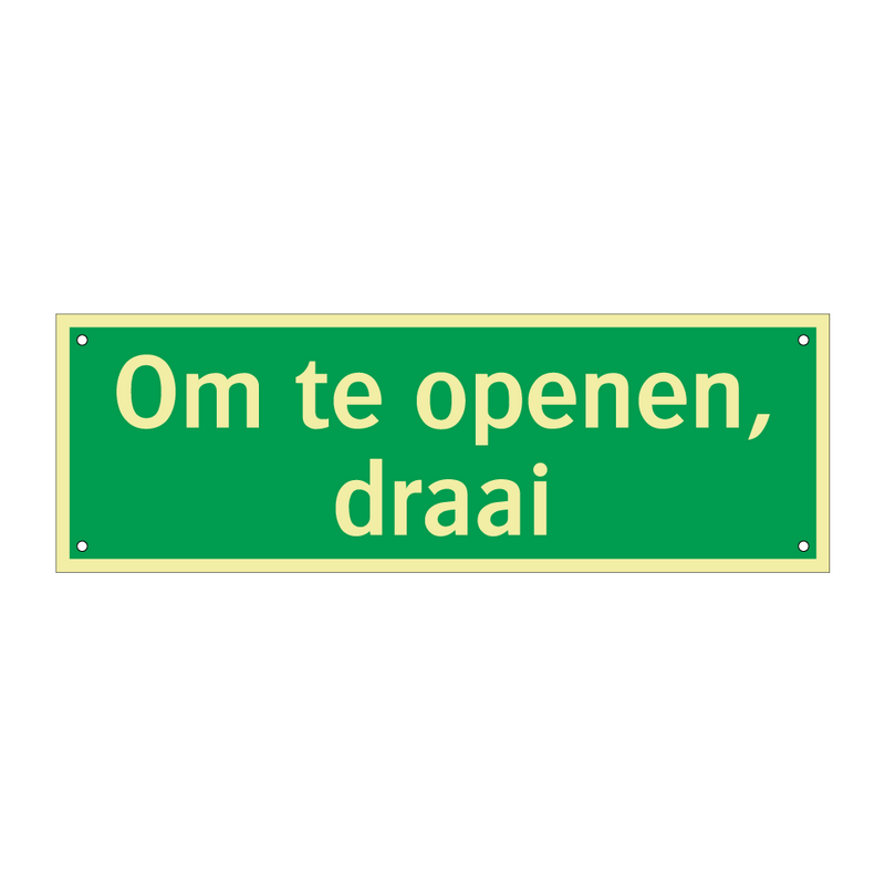 Om te openen, draai