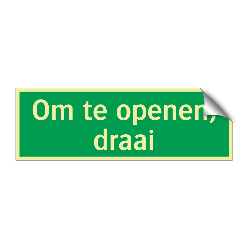 Om te openen, draai