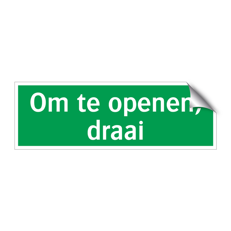 Om te openen, draai