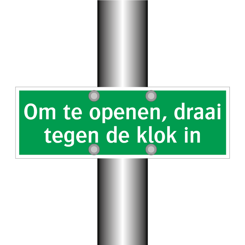 Om te openen, draai tegen de klok in