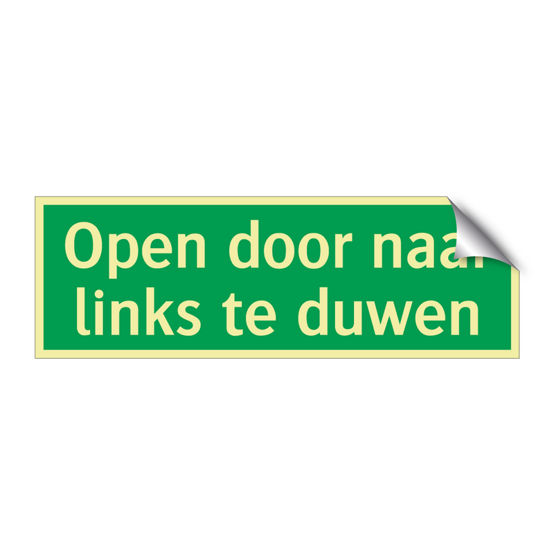 Open door naar links te duwen