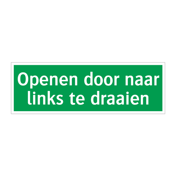 Openen door naar links te draaien