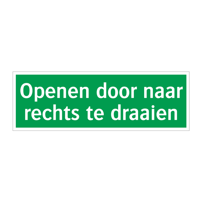 Openen door naar rechts te draaien