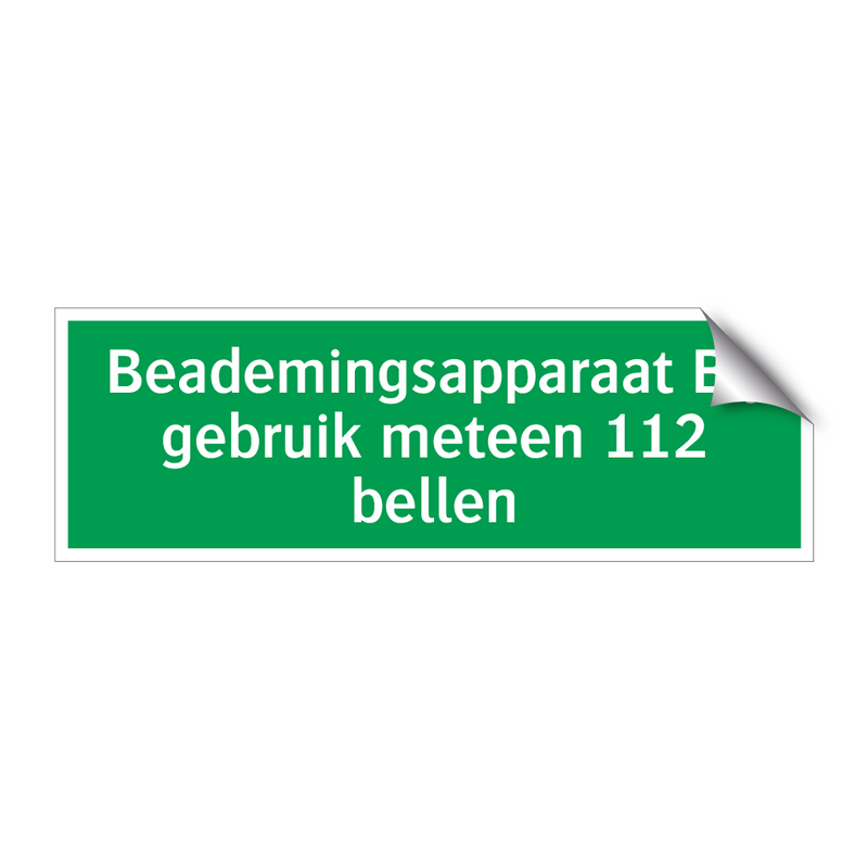 Beademingsapparaat Bij gebruik meteen 112 bellen