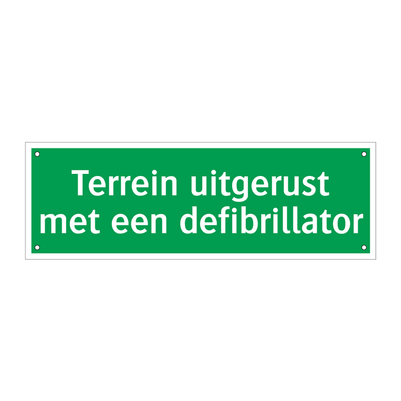 Terrein uitgerust met een defibrillator & Terrein uitgerust met een defibrillator