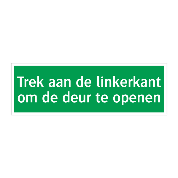 Trek aan de linkerkant om de deur te openen