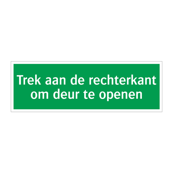 Trek aan de rechterkant om deur te openen