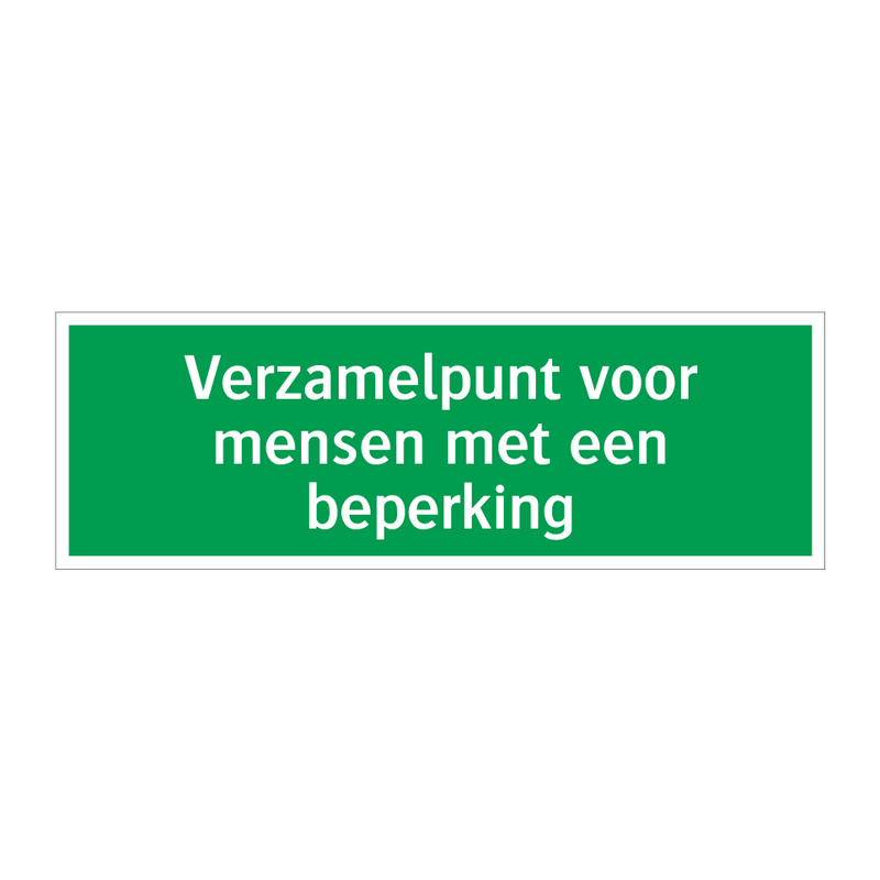 Verzamelpunt voor mensen met een beperking