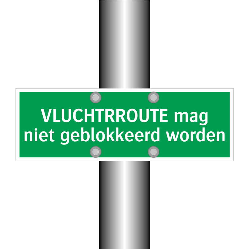 VLUCHTRROUTE mag niet geblokkeerd worden