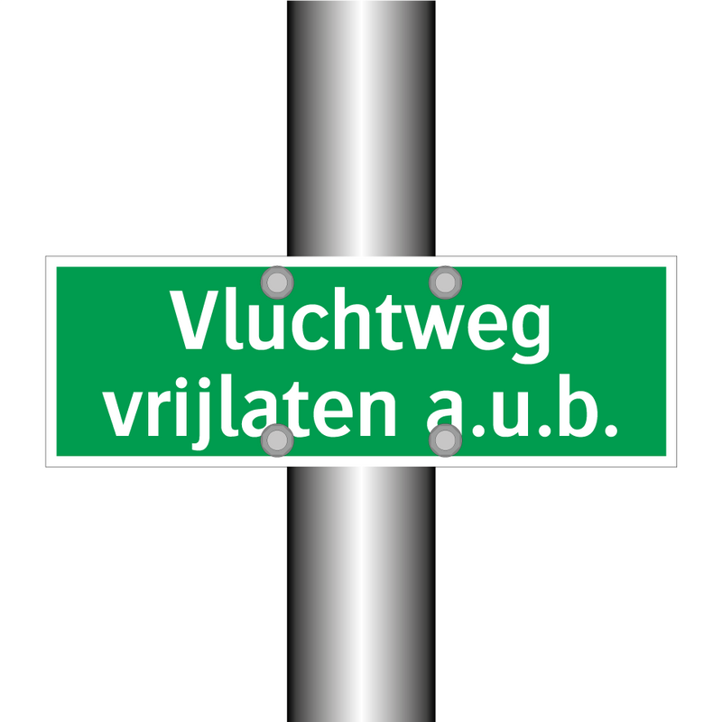 Vluchtweg vrijlaten a.u.b.