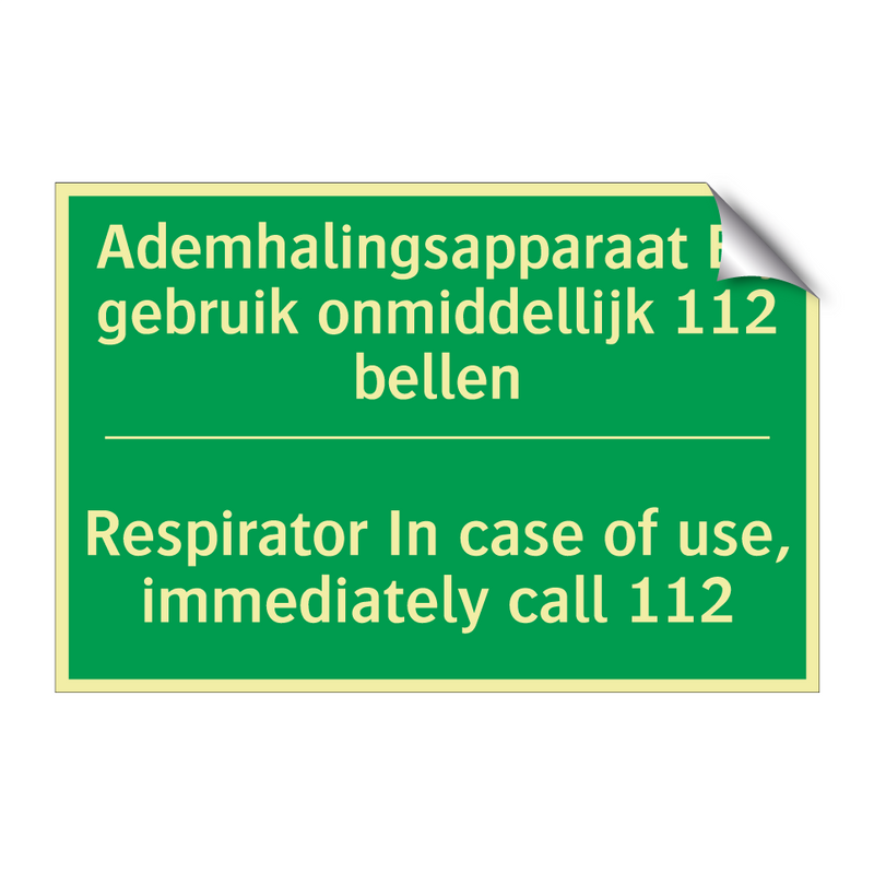 Ademhalingsapparaat Bij gebruik /.../ - Respirator In case of use, /.../