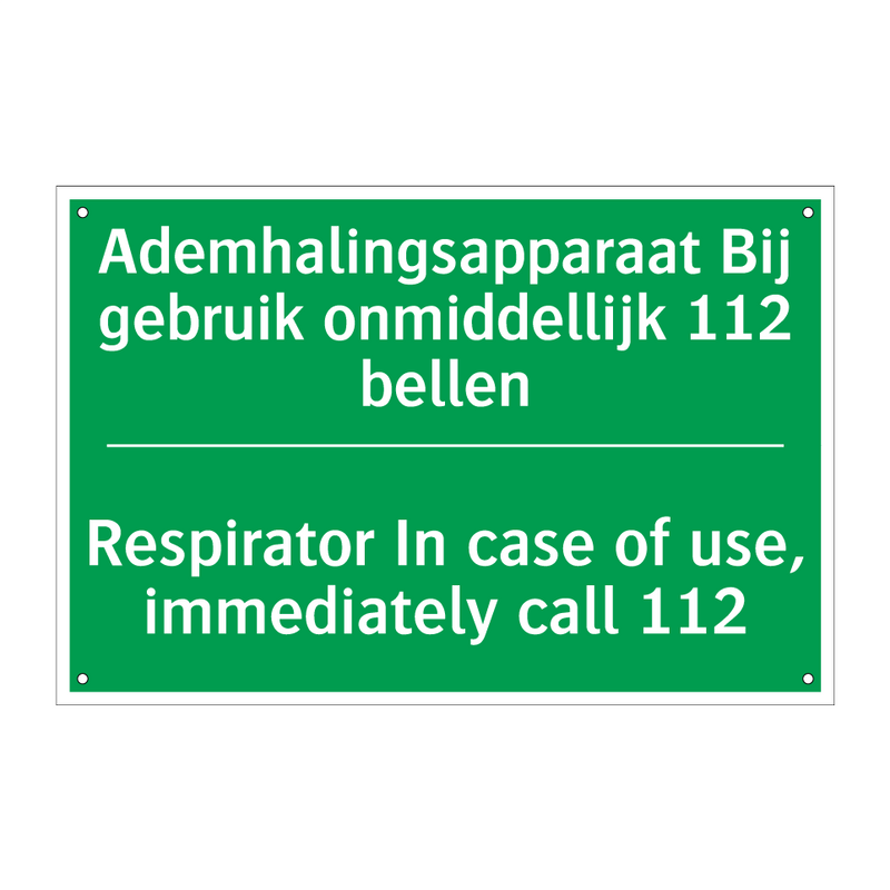 Ademhalingsapparaat Bij gebruik /.../ - Respirator In case of use, /.../