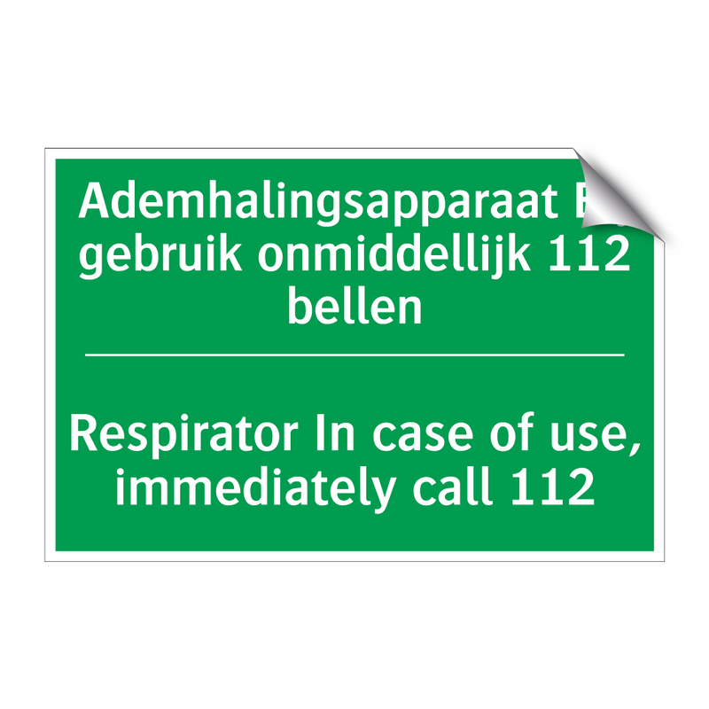 Ademhalingsapparaat Bij gebruik /.../ - Respirator In case of use, /.../