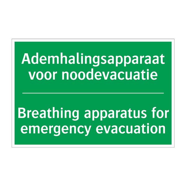 Ademhalingsapparaat voor noodevacuatie /.../ - Breathing apparatus for emergency /.../