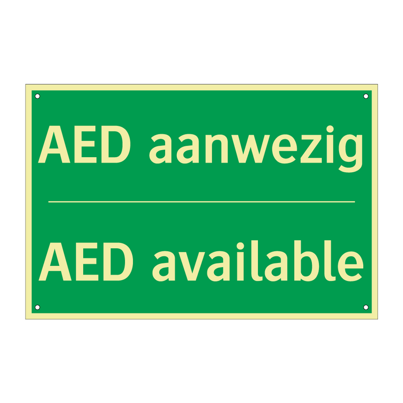 AED aanwezig - AED available & AED aanwezig - AED available & AED aanwezig - AED available