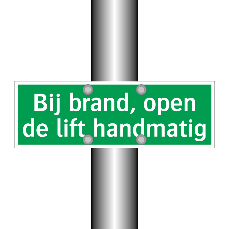 Bij brand, open de lift handmatig & Bij brand, open de lift handmatig