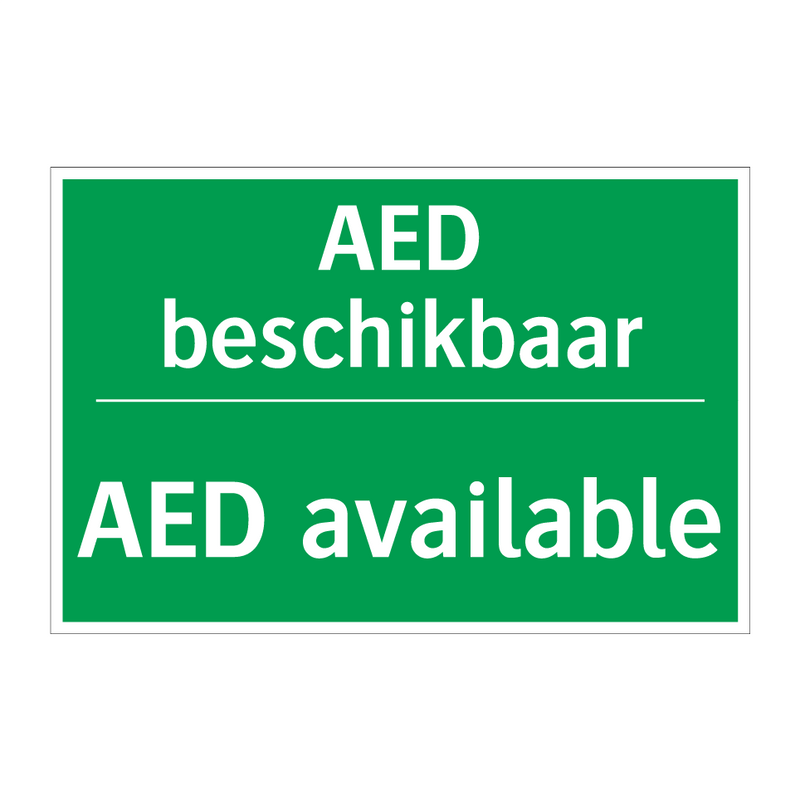 AED beschikbaar - AED available & AED beschikbaar - AED available & AED beschikbaar - AED available