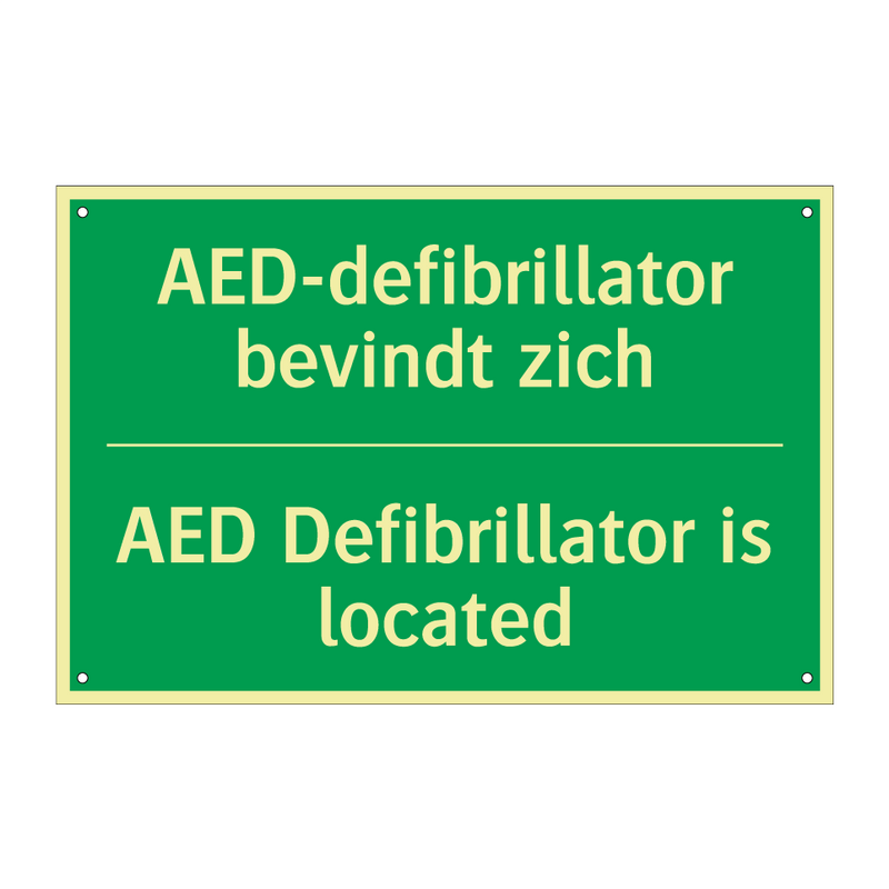 AED-defibrillator bevindt zich - AED Defibrillator is located /.../