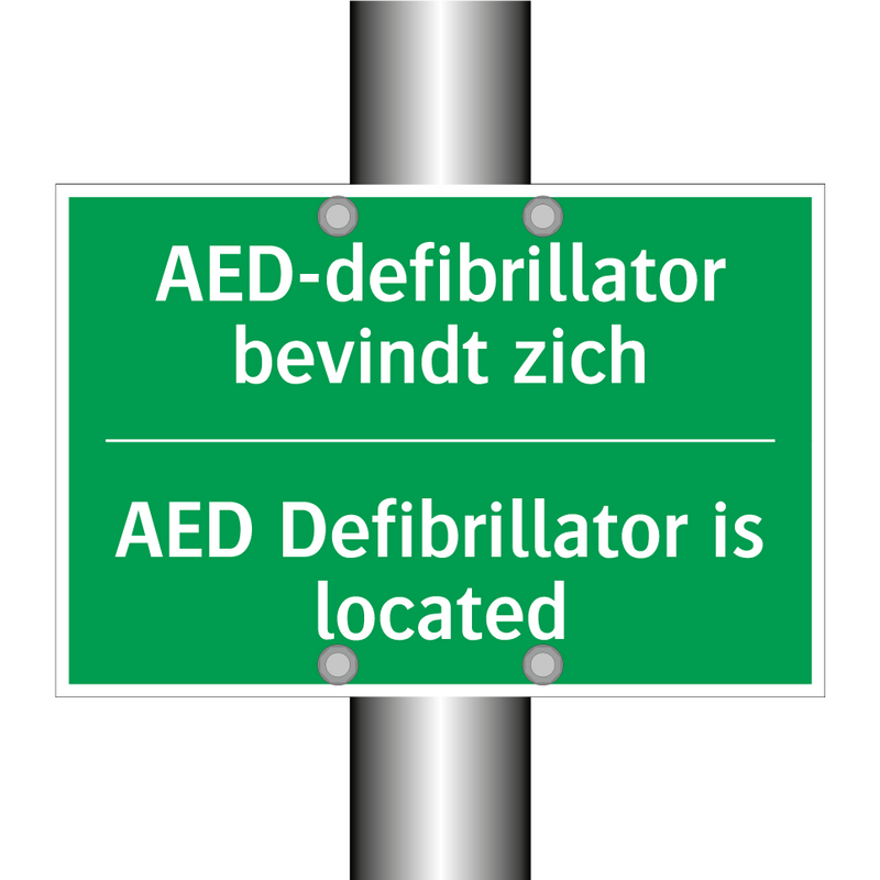 AED-defibrillator bevindt zich - AED Defibrillator is located /.../