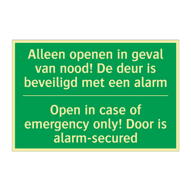 Alleen openen in geval van nood! /.../ - Open in case of emergency /.../