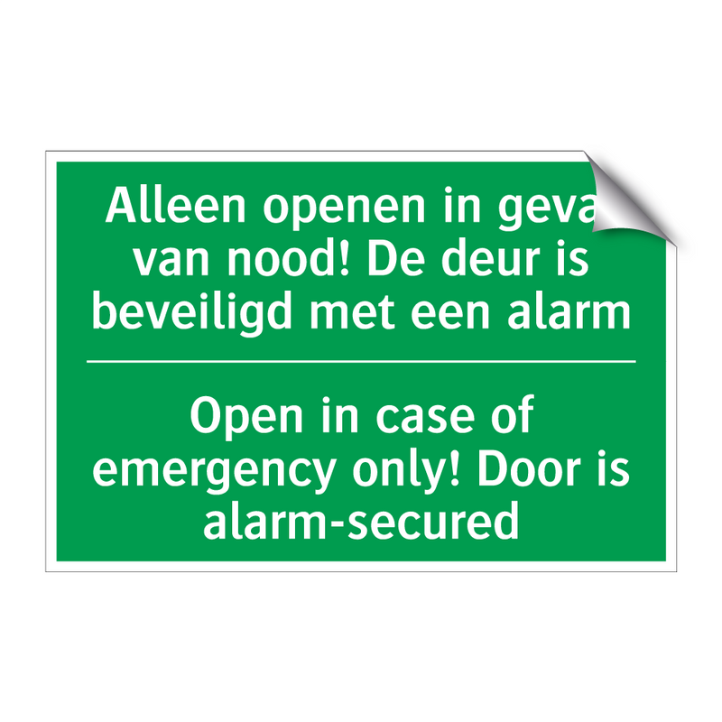 Alleen openen in geval van nood! /.../ - Open in case of emergency /.../