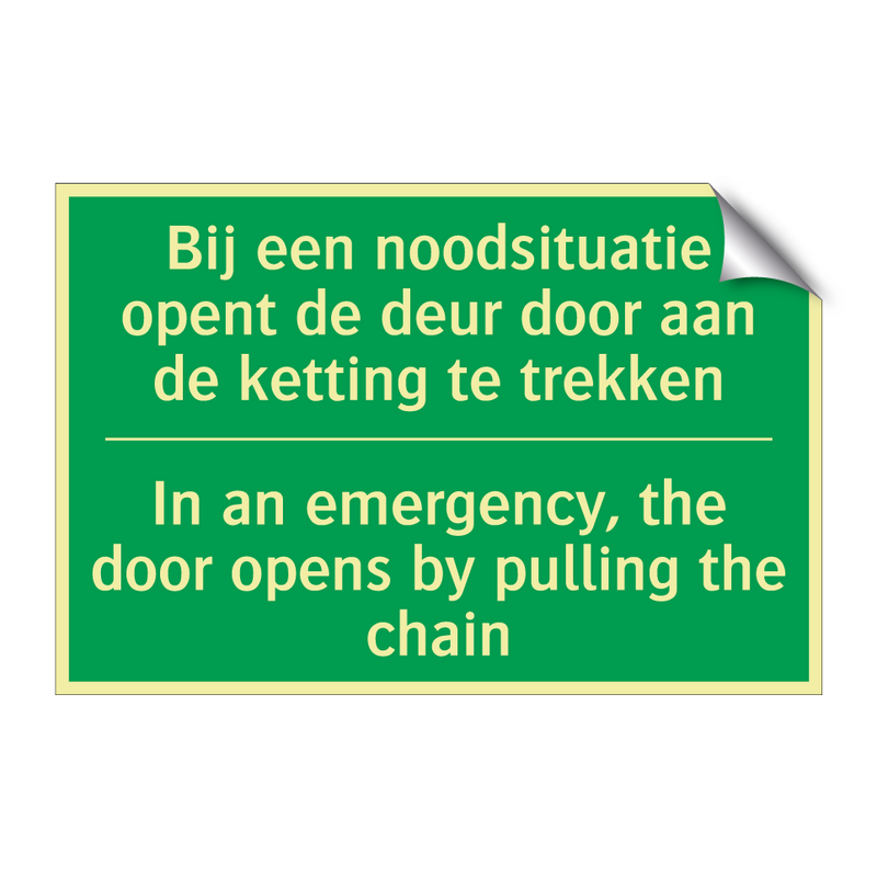 Bij een noodsituatie opent de /.../ - In an emergency, the door /.../