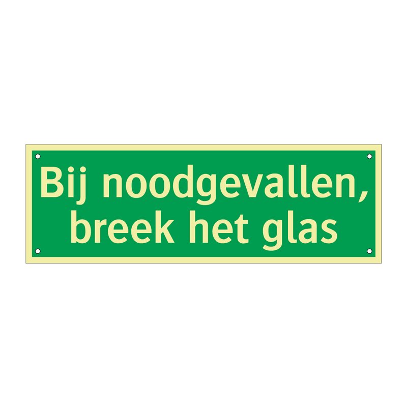 Bij noodgevallen, breek het glas & Bij noodgevallen, breek het glas