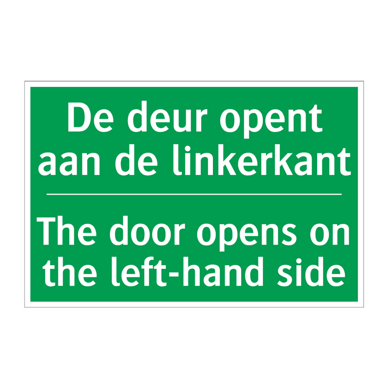 De deur opent aan de linkerkant /.../ - The door opens on the left-hand /.../