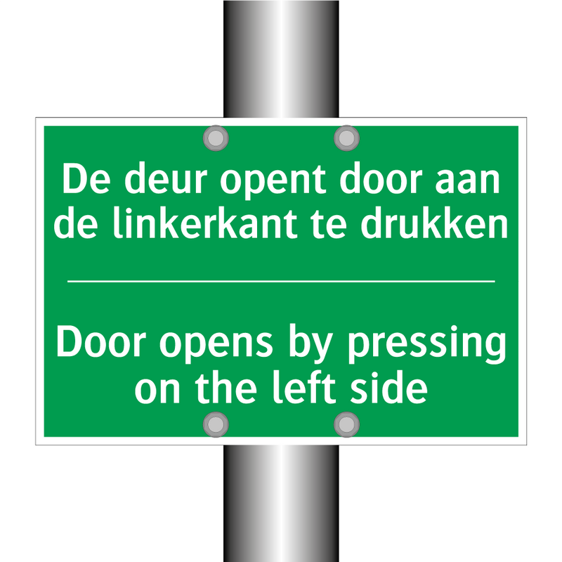 De deur opent door aan de linkerkant /.../ - Door opens by pressing on /.../