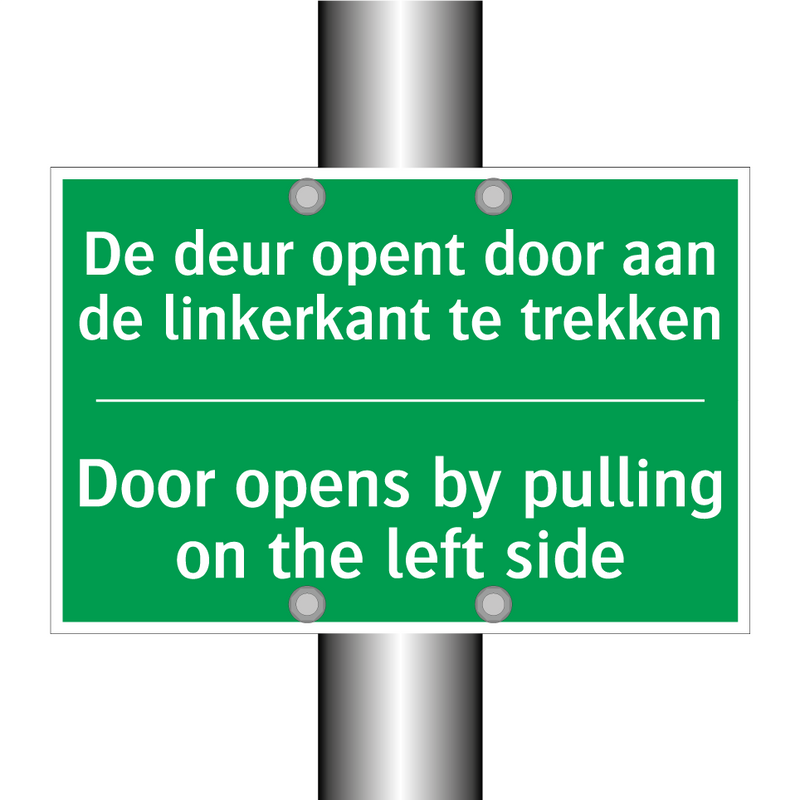 De deur opent door aan de linkerkant /.../ - Door opens by pulling on /.../