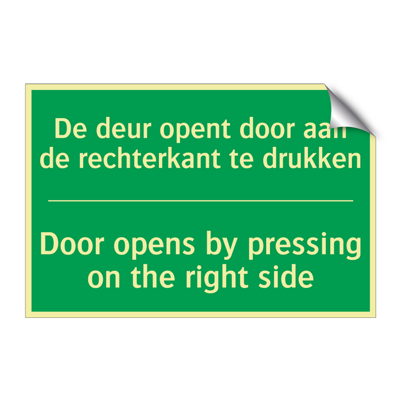 De deur opent door aan de rechterkant /.../ - Door opens by pressing on /.../