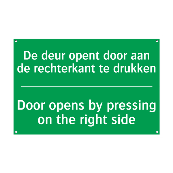 De deur opent door aan de rechterkant /.../ - Door opens by pressing on /.../