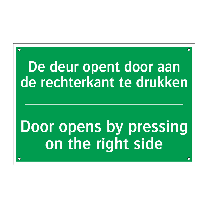 De deur opent door aan de rechterkant /.../ - Door opens by pressing on /.../