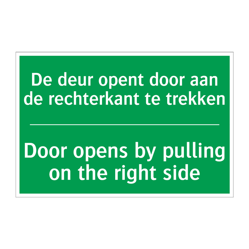 De deur opent door aan de rechterkant /.../ - Door opens by pulling on /.../