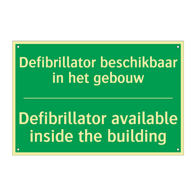 Defibrillator beschikbaar in het /.../ - Defibrillator available inside /.../