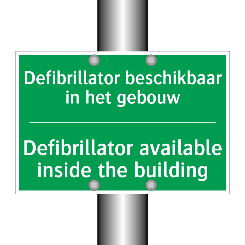 Defibrillator beschikbaar in het /.../ - Defibrillator available inside /.../