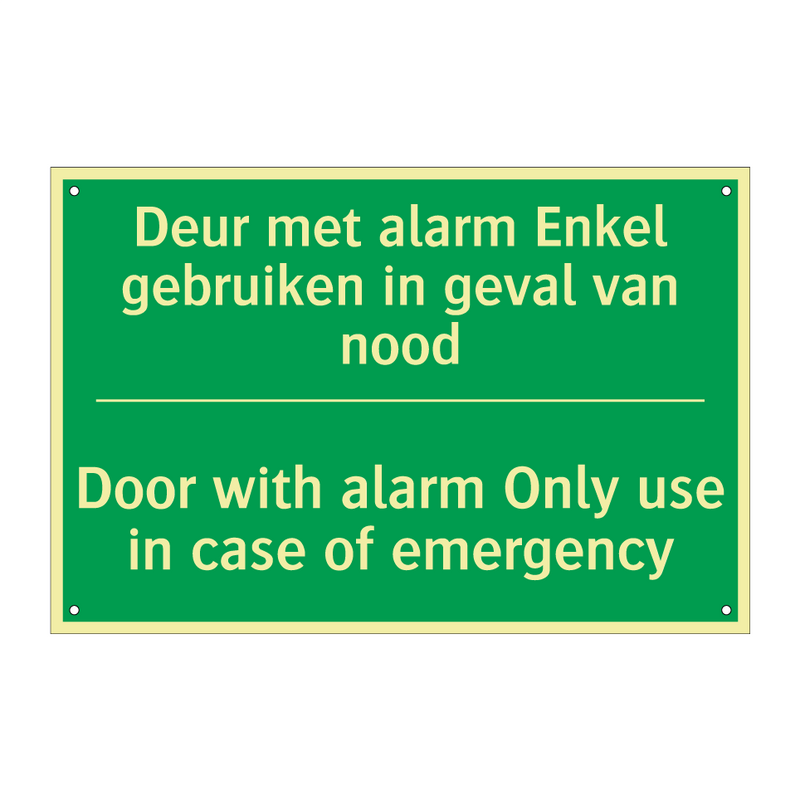 Deur met alarm Enkel gebruiken /.../ - Door with alarm Only use /.../