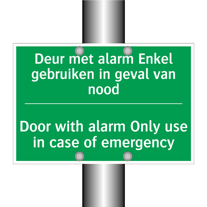 Deur met alarm Enkel gebruiken /.../ - Door with alarm Only use /.../