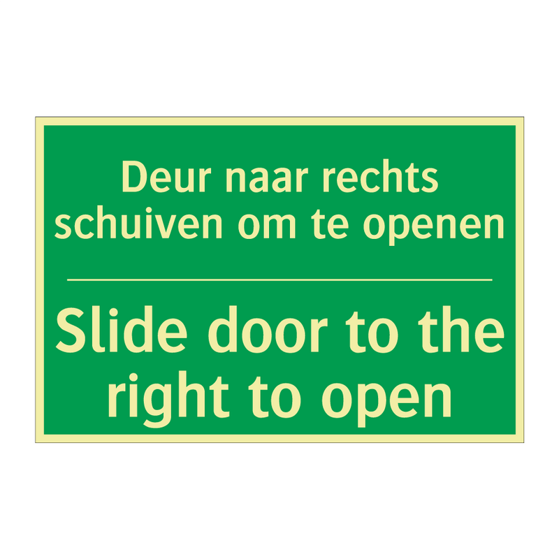 Deur naar rechts schuiven om te /.../ - Slide door to the right to /.../