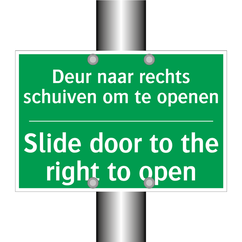 Deur naar rechts schuiven om te /.../ - Slide door to the right to /.../