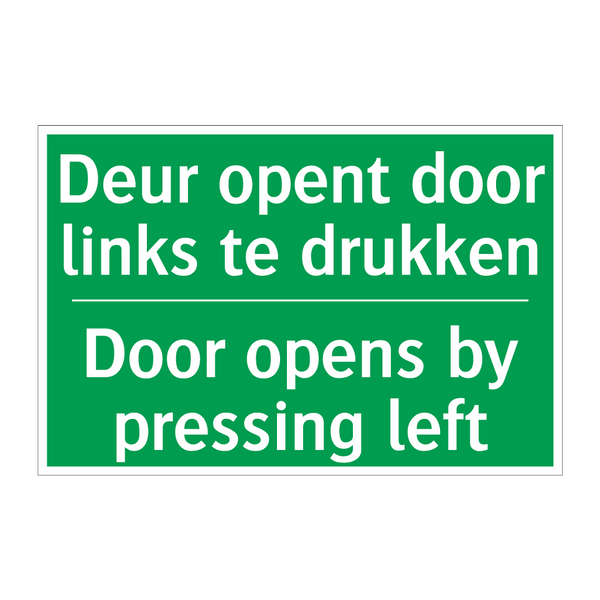 Deur opent door links te drukken /.../ - Door opens by pressing left /.../