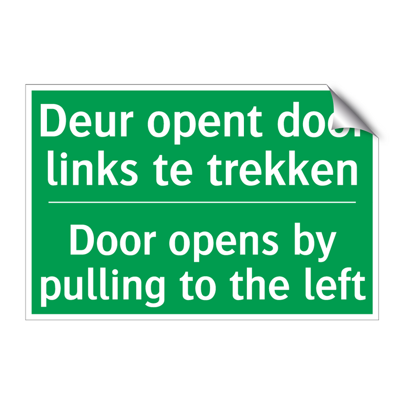 Deur opent door links te trekken /.../ - Door opens by pulling to /.../