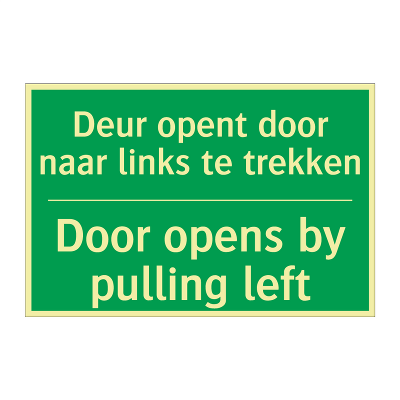 Deur opent door naar links te /.../ - Door opens by pulling left /.../