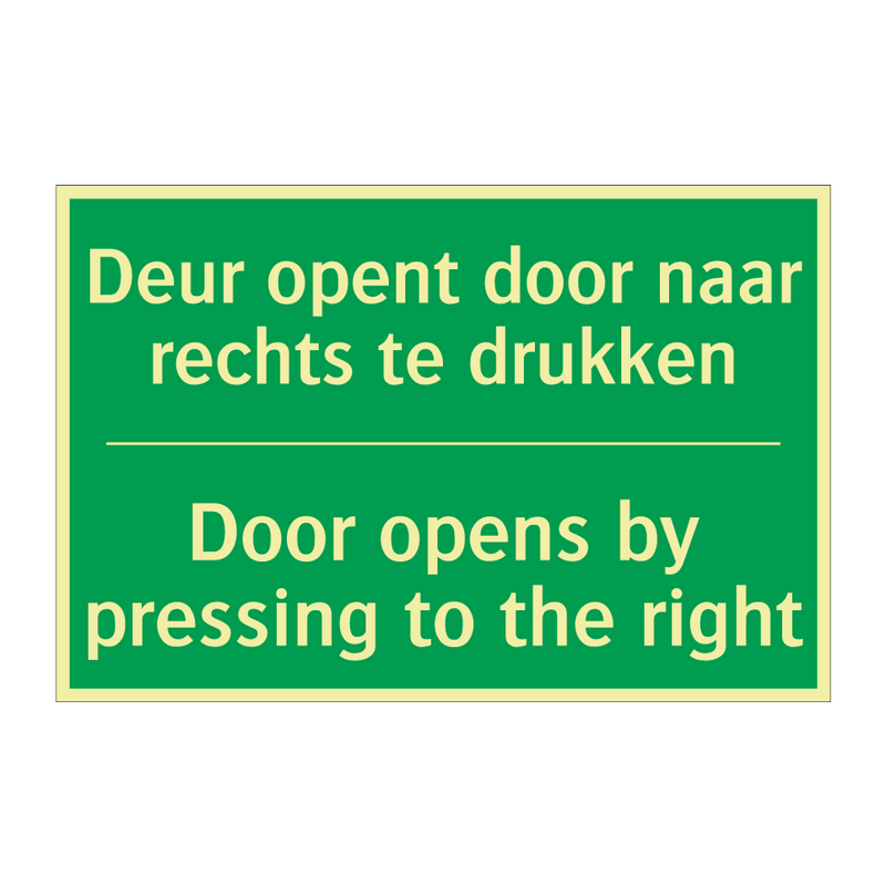 Deur opent door naar rechts te /.../ - Door opens by pressing to /.../