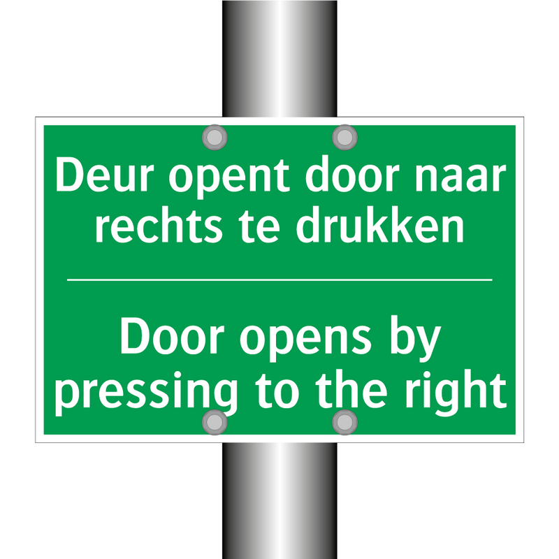 Deur opent door naar rechts te /.../ - Door opens by pressing to /.../