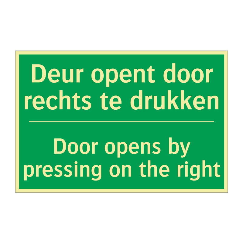 Deur opent door rechts te drukken /.../ - Door opens by pressing on /.../